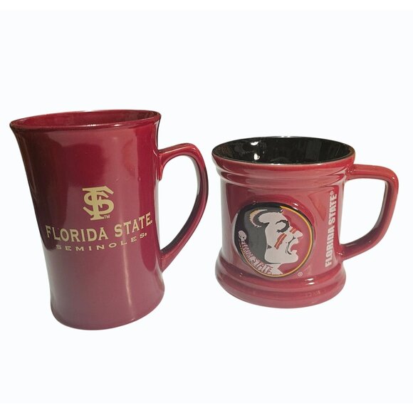 2 Florida State University Seminoles Coffee Mugs  EUC - Picture 1 of 12